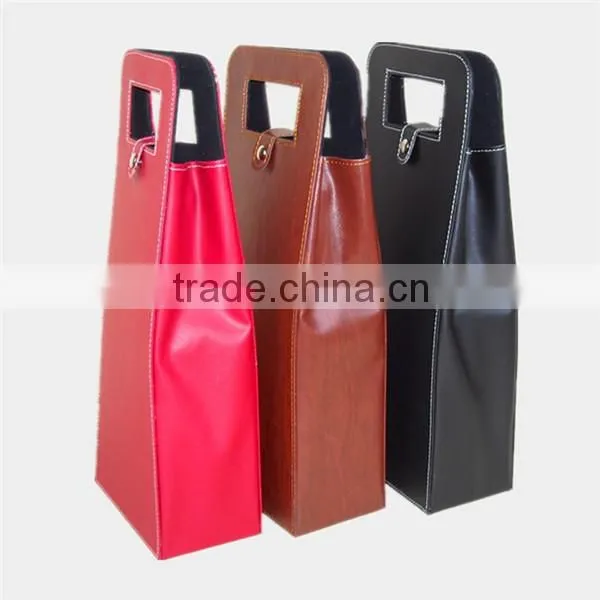Cheap Single Bottle Gift Wine Bag With Velvet Leather Wine Boxes photo-2