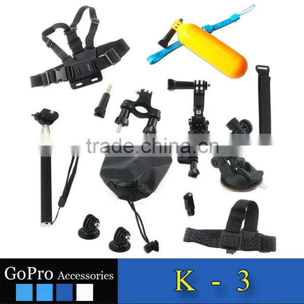 Hot Cheapest 14 in 1 Gopro Accessories Set Kit For Cameras GoPro Hero 1 2 3 3+ 4 photo-3