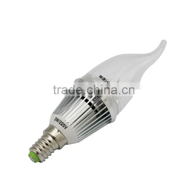 HUGEWIN 3w E14 Candle Light LED Bulb E14 Silver Color 90LM per Watt photo-3