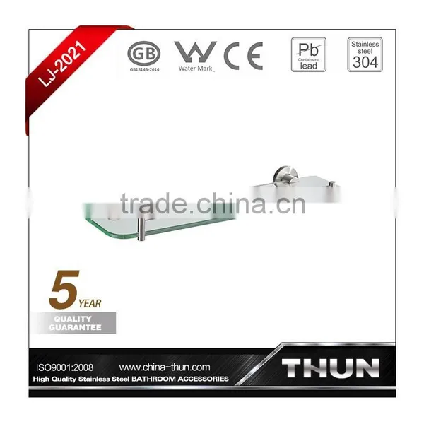 SUS304 Stainless steel bathroom glass shelf for sale