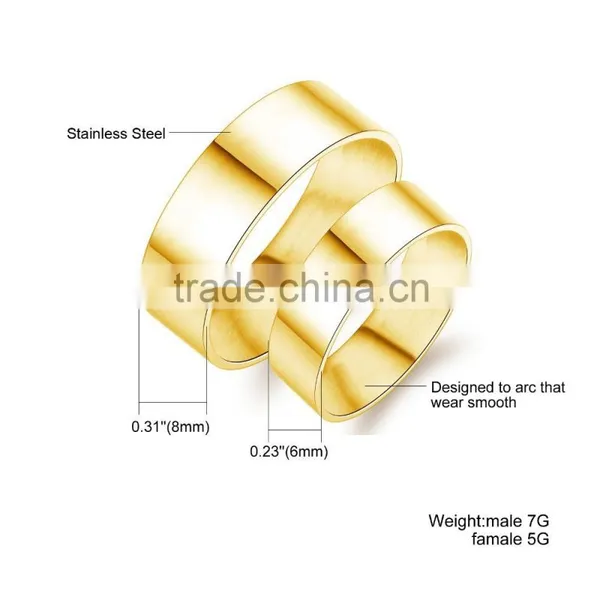 Factory Direct Price Fashion Design 18K IP Gold Ring Design for Couples photo-4