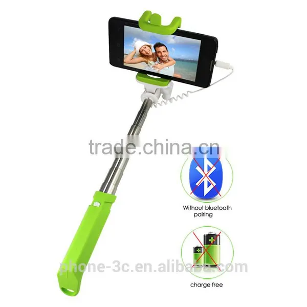 Mobile Phone Holder Mini Wired Monopod With Cable Christmas Promotional Gifts Rainbow Color cc Selfie Stick