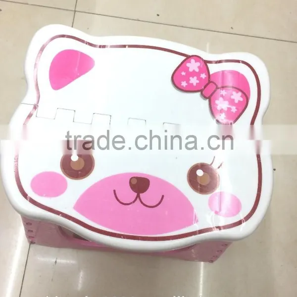 Hot Sale Cartoon Pattern Kids Plastic Folding Stool
