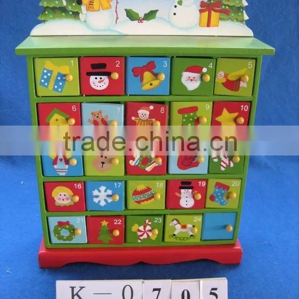 Wooden Christmas Calendar Box With Magnet