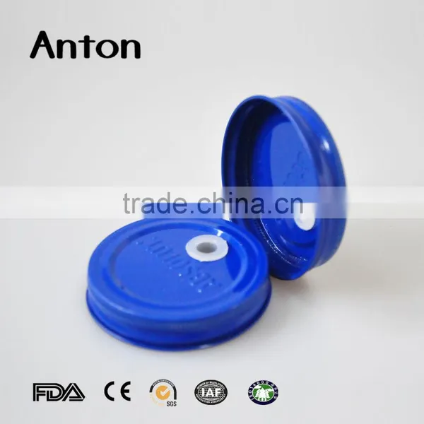Screw Blue Metal Cap With Ruber Stoper for Glass Jar Mason Jar photo-6