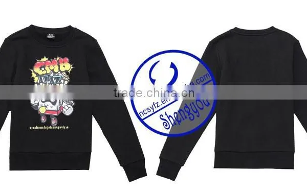 Custom 100% Fleece Polyester Men Black Pullover Printed Hoodie Sweatshirts photo-6