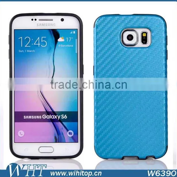 Wholesale Grain Carbon TPU Case Protective Case Cover For Samsung Galaxy S6 photo-5