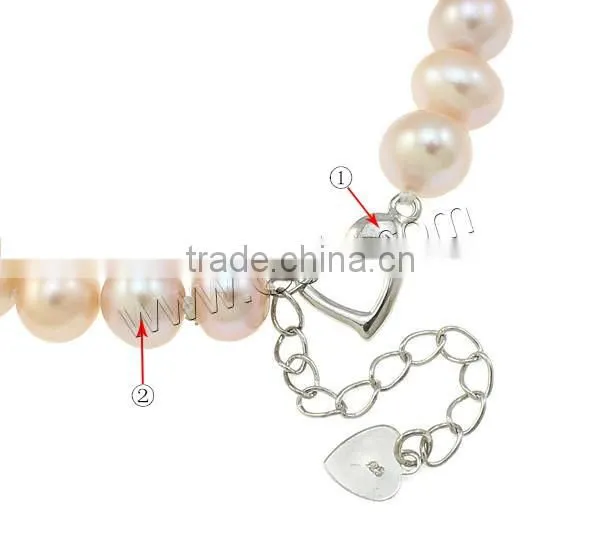 Freshwater Pearl Button Push Button Bracelets