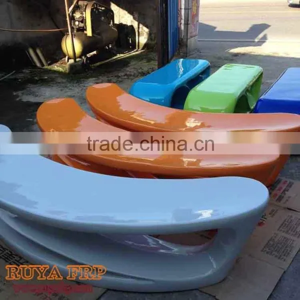 Fiberglass Moon Bench Chair 2M Long Stool Resin Furniture Fashion for Public Rest Area photo-5
