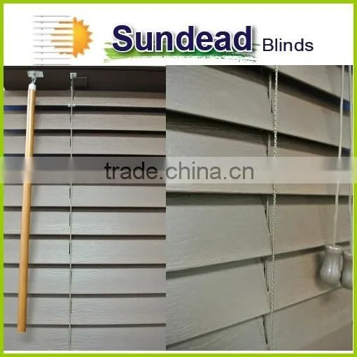Faux Wood Indoor Venetian Blinds 2'' Inches Vinyl Faux Wood Blinds Office Curtains and Blinds photo-6