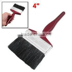 4" Wide Black Bristle Dark Red Handle Paint Brush Painting Tool