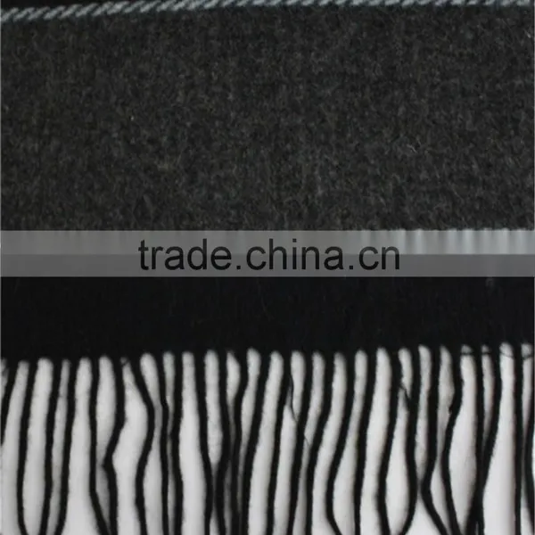 Yarn Dyed Plain Wool Scarf With Fringe photo-5