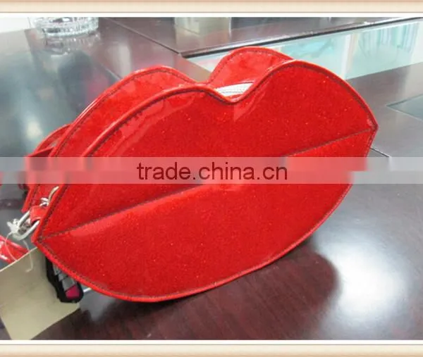 Latest Design Lip Shape Lady Wallet Leather Purese Coin Purses Quality Choice