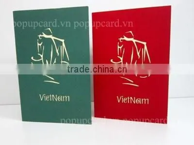 Viet Nam Carrying Man 3d Pop up Greeting Card photo-3