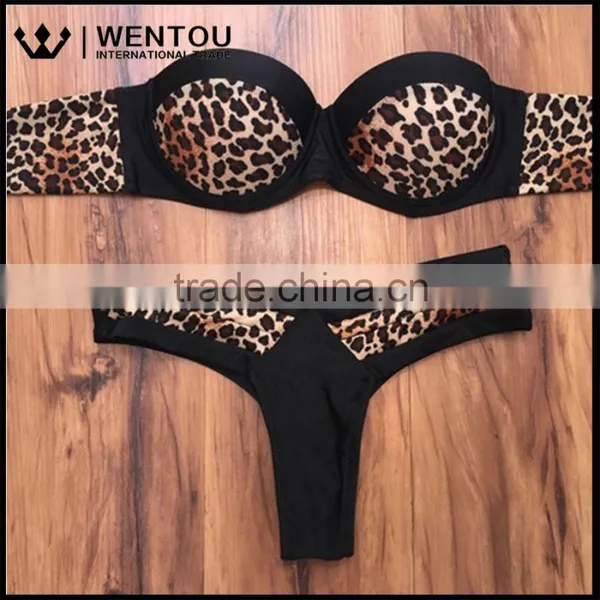 Summer Push Up Beach Print Leopard Bikini Swimwear 2016 photo-2