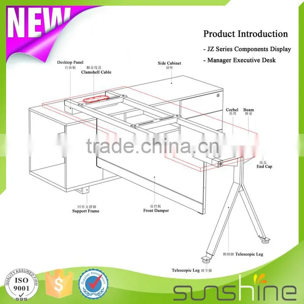 China Supplier Manufacture Good Quality yd Office Computer Executive Desk photo-4