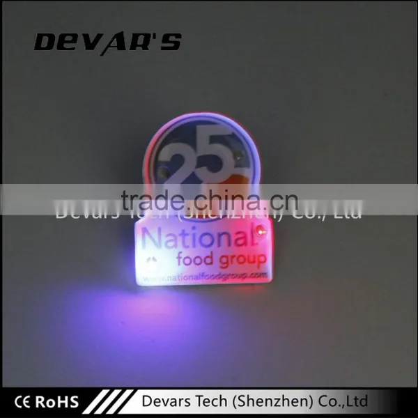 Promotional Customized Cheap Suit Custom Led Badge With Light photo-2