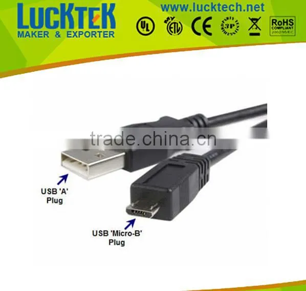 ORIGINAL USB A MALE TO MICRO B MALE USB CABLE FOR SMART MOBILE PHONES photo-2