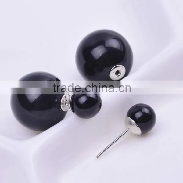 Wholesale Fashion Candy Color Jewelry Big Pearl Earrings New Arrival Double Pearl Pendientes Women's Trendy Stud Earrings photo-3