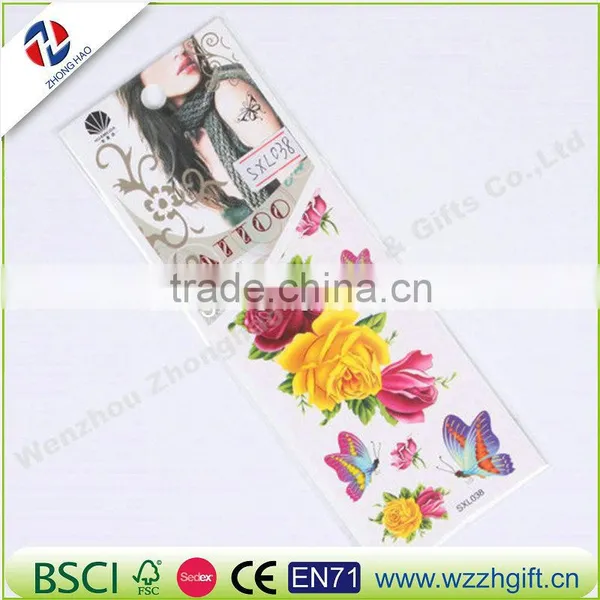 2016 New Diy Eco-friendly Rose Flower Tattoo Sticker With Full Color photo-5