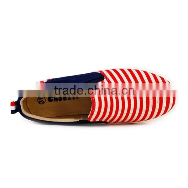 Wholesale Custom Children Stripe Classic Breathable Canvas Unisex Kids Slip-on Sneakers Shoes for Girls photo-3