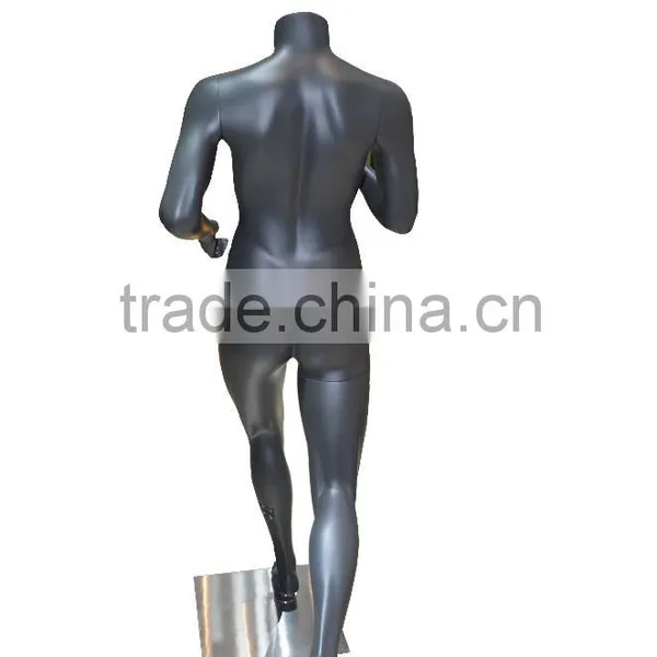 Black Matte Muscle Fiberglass Stand Mannequin Sport For Sportwear Display photo-3