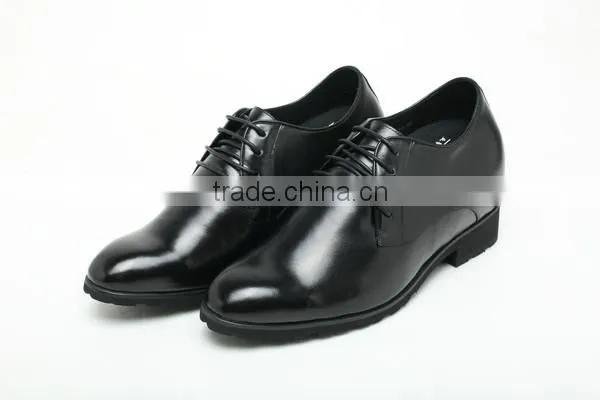 Black Genuine Leather Height Increasing Elevator Shoes for Men photo-6