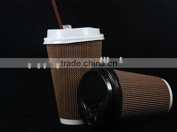 Disposable Ripple Wall 8oz 12oz 16oz 20oz Black Cappuccino Cup photo-2