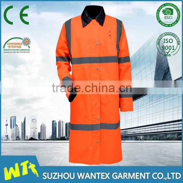 Hi-Vis Two Pieces Work Overalls Waterproof High Visibility Rain Suit Fluorescent Yellow photo-4