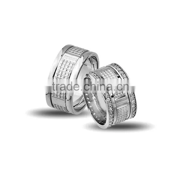 925K Sterling Silver Wedding Band His Her High Newest Model Handmade Ring BSVYS055