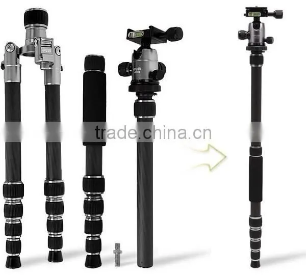Factory Supply HPUSN Professional Photography Carbon Fiber Portable Camera Tripod Used as Monopod photo-5