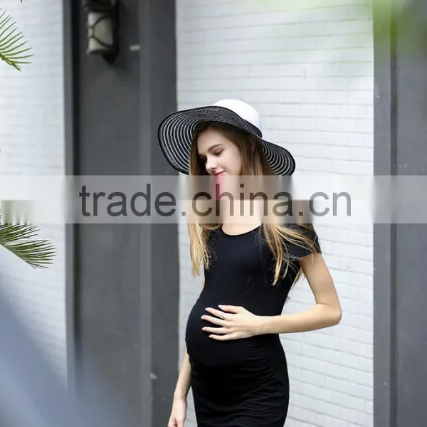 Newest Style Summer Maternity Dress Clothes O Neck Short Sleeve Elastic Plus Size photo-5