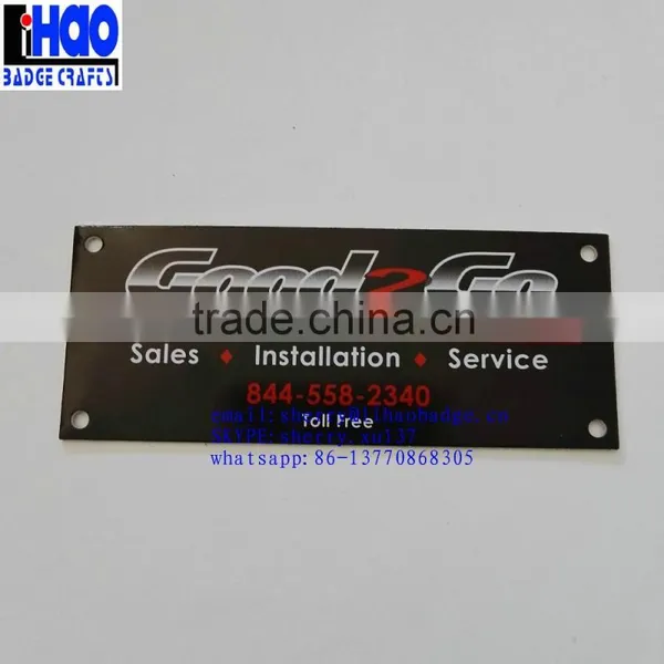 Metal Self Adhesive Label Plate,gradient Logo Printing Metal Aluminum Nameplate With Screw Holes photo-3