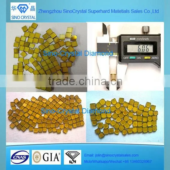 1.0-6.0mm Industrial Grade Yellow Synthetic Diamond Mono Plate