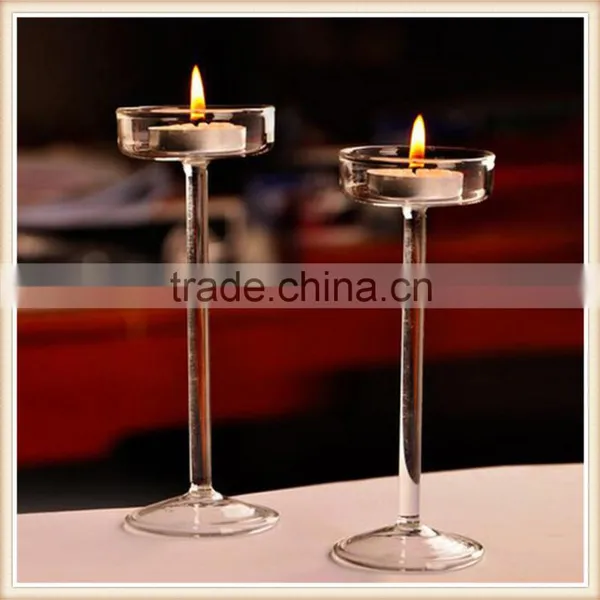 wholesale cheap clear glass candle holder