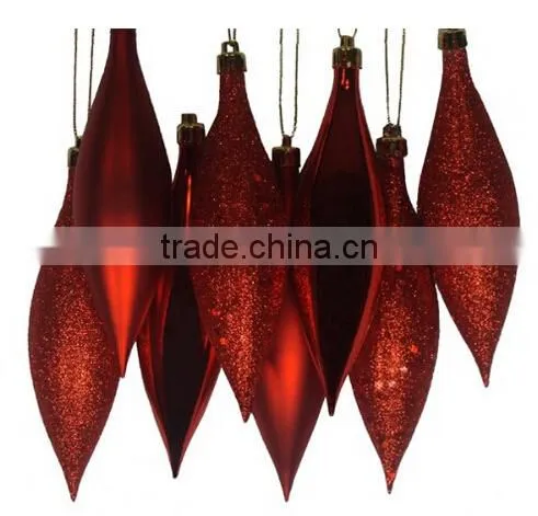 Red Hot Shatterproof 4-Finish Finial Drop Christmas Ornaments photo-4