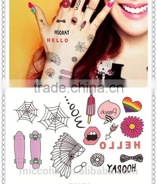 2016 Non-toxic Body Art Custom Flash Temporary Tattoo Sticker photo-2