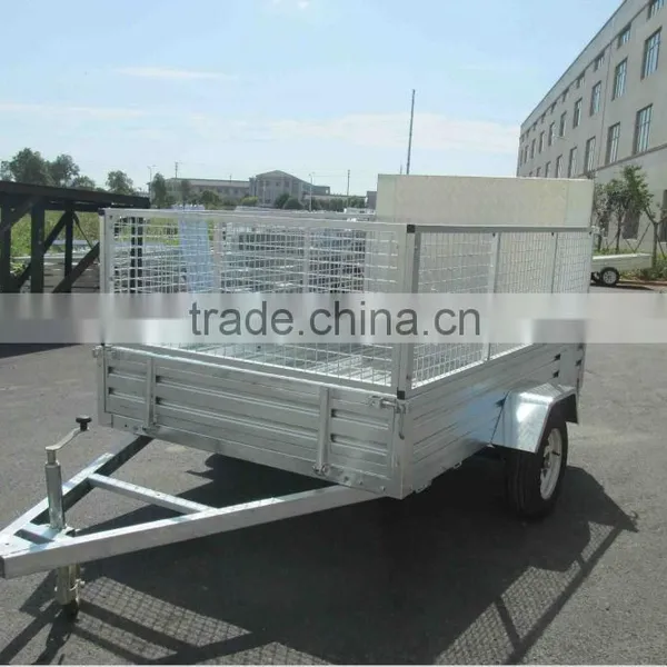 High Quality 7x4ft Hot Dipped Galvanized Caged Ramp Box Trailer photo-2