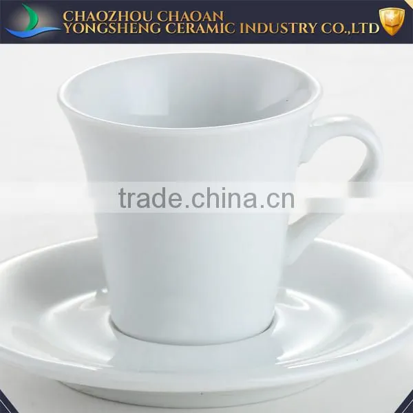 Wholesale 85ml Small Size White Ceramic Cup and Plate for Tea or Coffee photo-2
