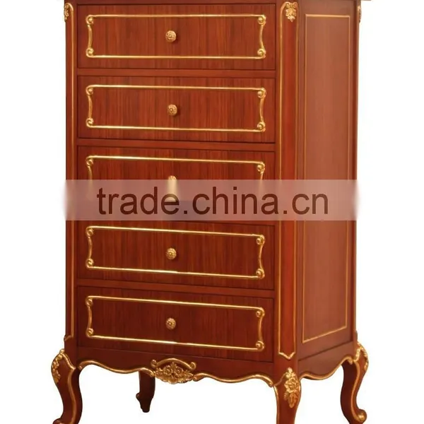 Royal Palace Bedroom Furniture- 5 Drawers Chest, Exquisite Carved Wooden Side Cabinet /Chest of Drawers photo-2