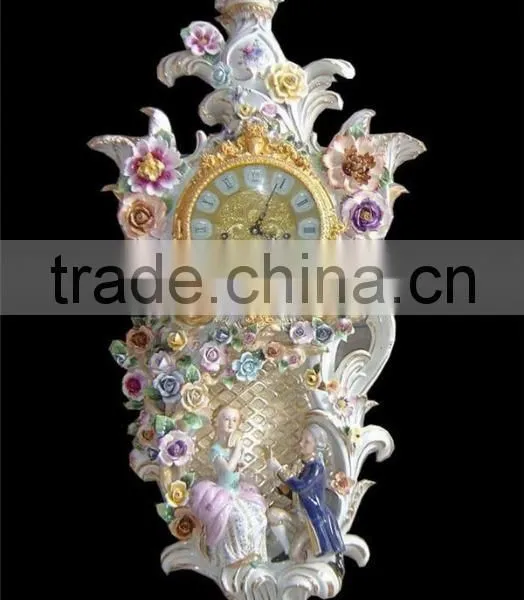 Creative Design Ornamental Churub Hanging Ceramic Desk Clock With Stand, Home Decorative Desk Clock photo-3