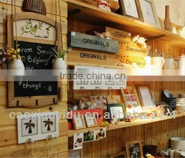 Wholesale in Stock Chalkboard Blackboard With Three Hooks Hotel Decor Message Board Writing Board Wooden Frame With Embroidery photo-2