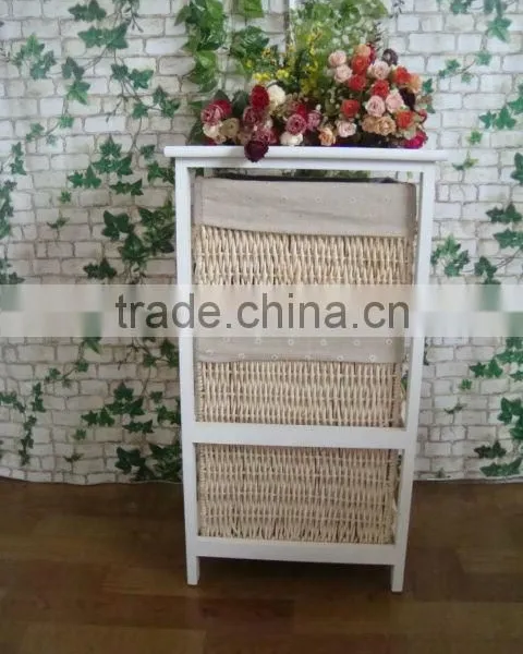 Modern Practical Tall White Wooden Cabinet With 2 Drawer photo-4