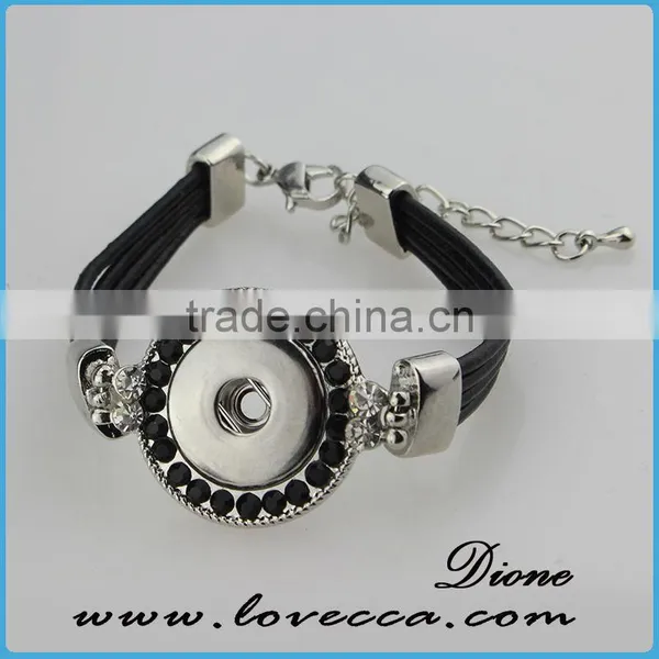 Wholesale 18mm Snap Charm Leather Snap Button Bracelet photo-2