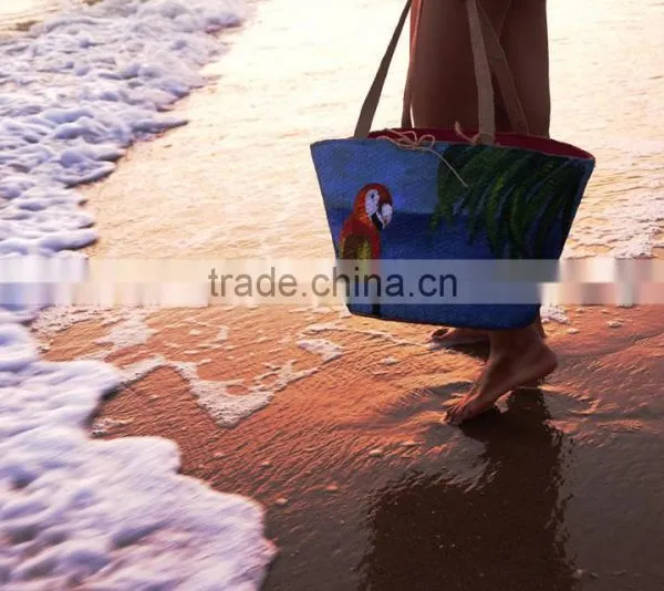 Handpainted Straw Woven Beach Bag, Tote Bag Beach photo-4