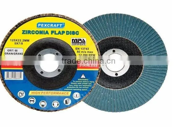 5'' Zirconia Alumina Abrasive Flap Discs For Stainless Steel 80m/s Manufacturers photo-4