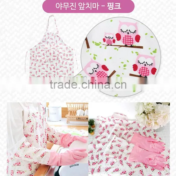 Working Apron, Cup Cake Apron, Anti-Stain Cooking Apron for Kitchen With Rubber Glove photo-2