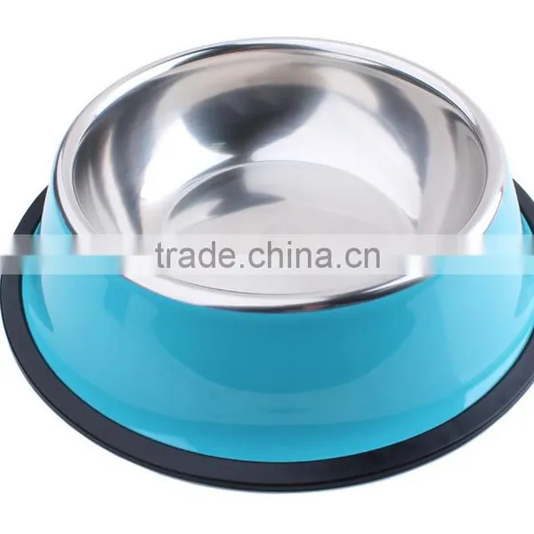 OEM Color Printed Rubber Bottom Metal Stainless Steel Pet Dish/ Dog Bowl/ Pet Feeder/waterer photo-2