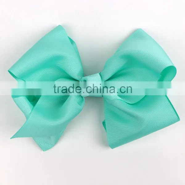 Small Solid Color Grosgrain Hair Clip Bows photo-2