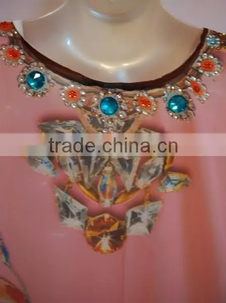 Georgette Print Embellished Kaftan CAFTAN Tunic Poncho Blouse photo-2